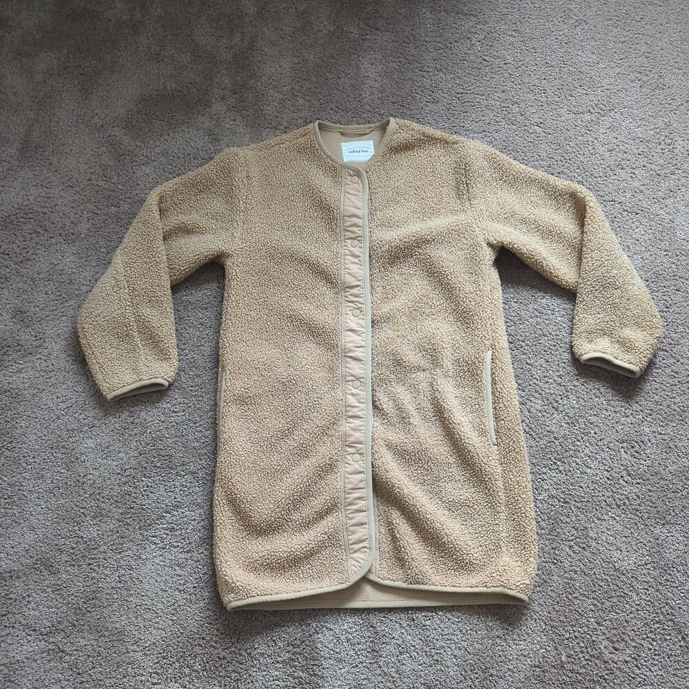 Aritzia Wilfred Free Long Faux Sherpa Liner Coat Womens XS